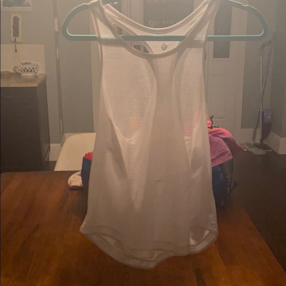 mesh white tank top